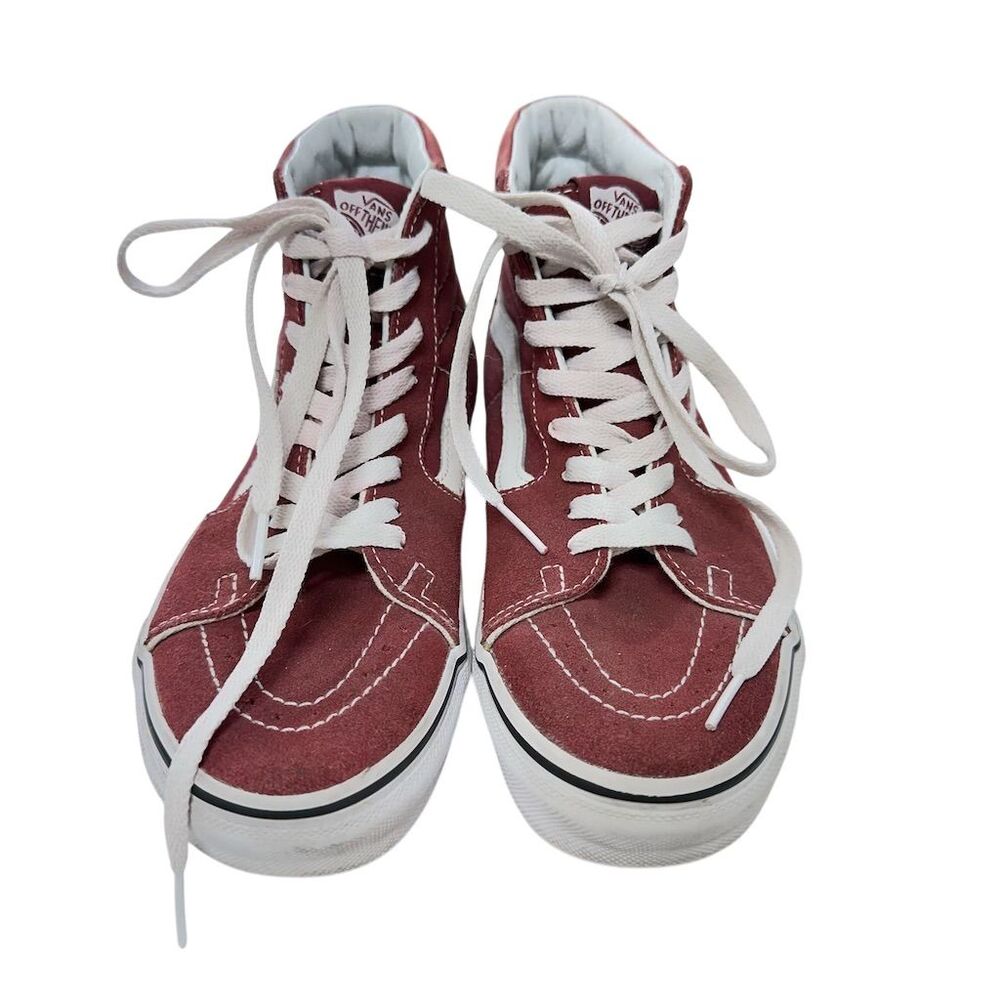 Vans Sk8-Hi Men's Size 5 woman’s 6.5 Burgundy High-Top Sneakers Casual Shoes - Picture 2 of 10